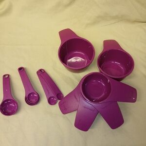 Burgundy Measuring Cups and Spoons Set